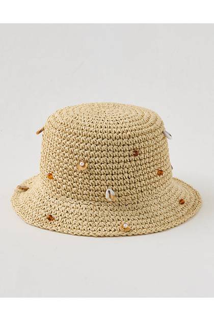 Aerie Charm Straw Hat Natural