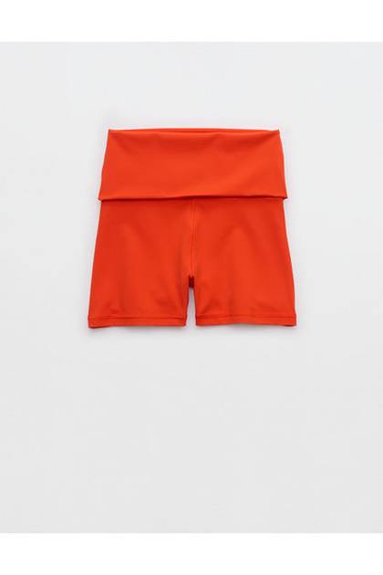 OFFLINE By Aerie Real Me XTRA Foldover 3" Bike Short Orange Flare
