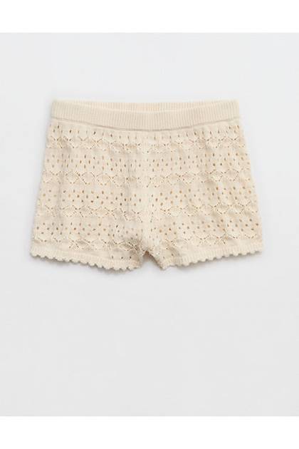 Aerie Open-Knit Hot Short Natural