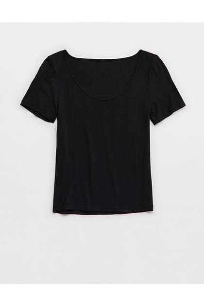 Superchill Modal Rib Short Sleeve Scoop T-Shirt True Black