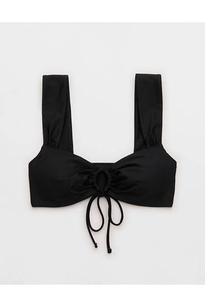 Aerie Keyhole Bandeau Bikini Top True Black