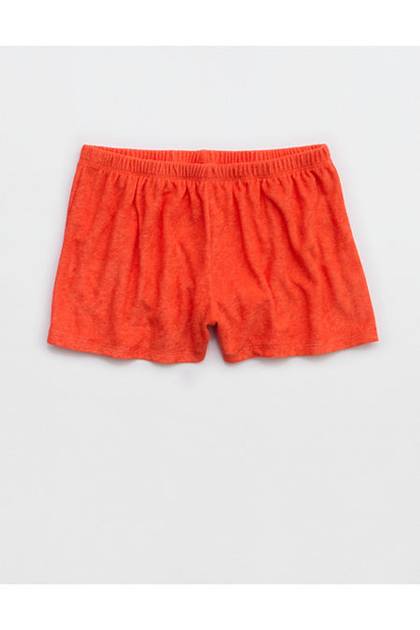 Aerie Real Hot Terry Boxer Orange Flare