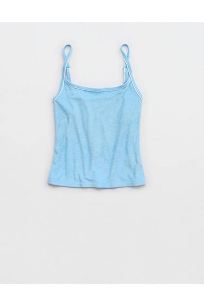 Aerie Real Hot Terry Tank Top Moody Blues