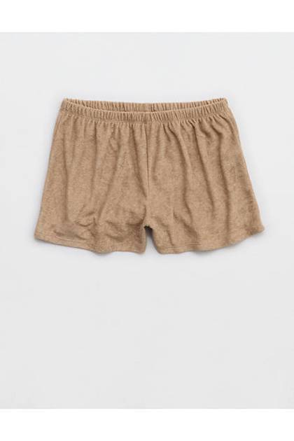 Aerie Real Hot Terry Boxer Toasted Almond