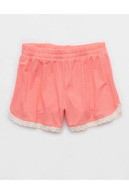 OFFLINE By Aerie Mesh Lace Short Wild Peach