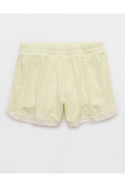 OFFLINE By Aerie Mesh Lace Short Green Beam