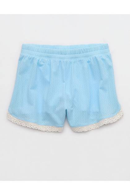 OFFLINE By Aerie Mesh Lace Short Divine Blue