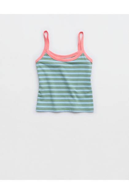 OFFLINE By Aerie Let's Stretch Ringer Tank Top Hiker Olive