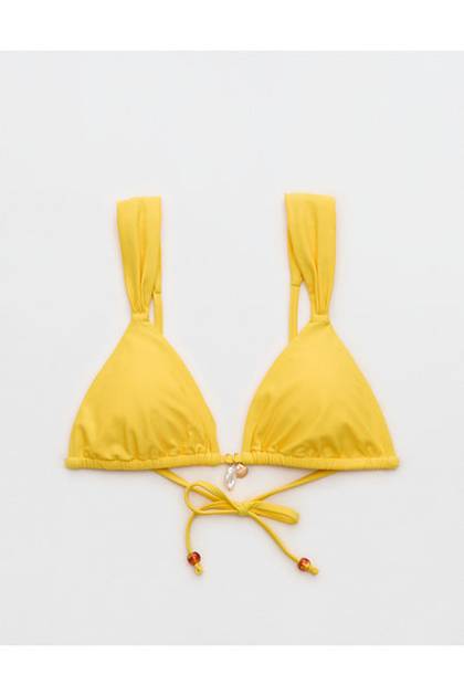 Aerie Triangle Wide Strap Bikini Top Yellow Infusion