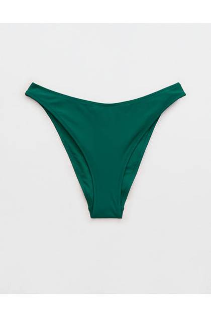 Aerie Mid Rise Cheeky Bikini Bottom Deep Forest