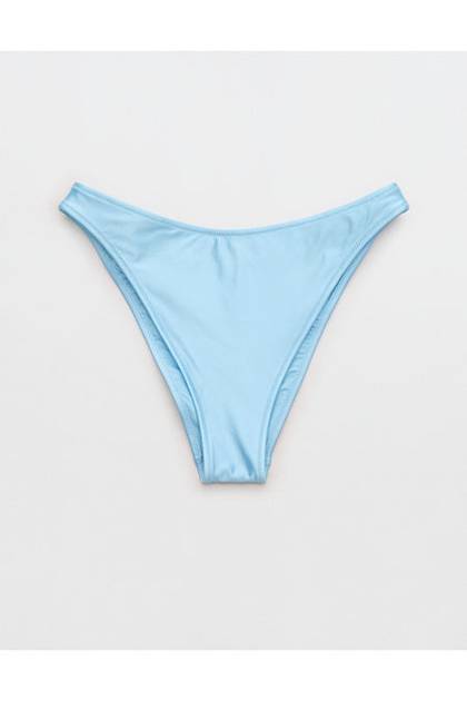 Aerie Mid Rise Cheeky Bikini Bottom Divine Blue