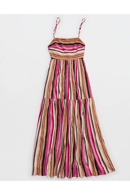 Aerie On-The-Down-Low Back Dress Beach Dune
