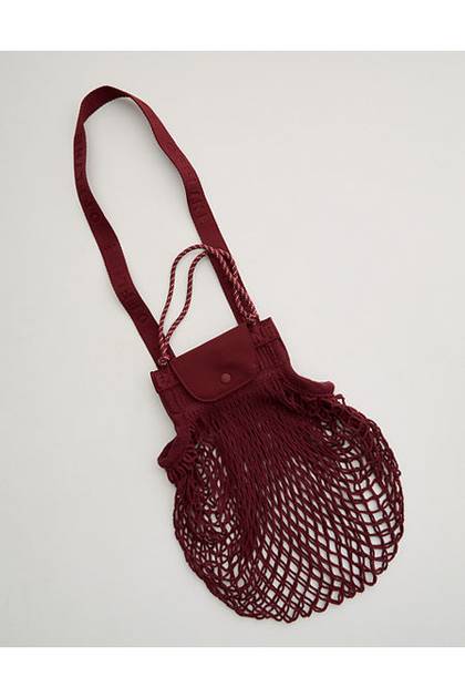 OFFLINE By Aerie Crochet Bag Raisin Red