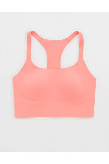 OFFLINE By Aerie Real Me Hold Up! Racerback Sports Bra Wild Peach