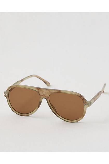Aerie Chunky Aviator Sunglasses Taupe
