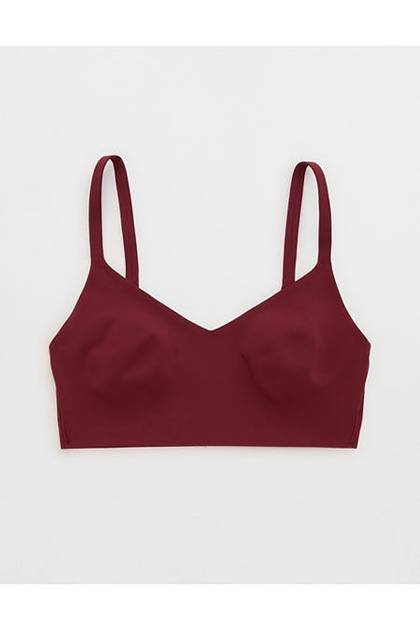 OFFLINE By Aerie Real Me XTRA On-The-Go Double V Sports Bra Deep Ruby