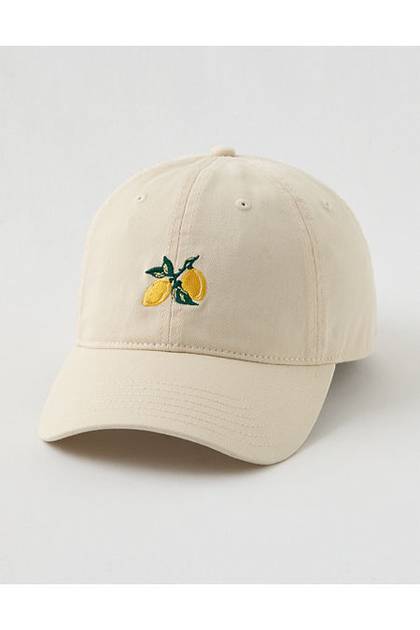 Aerie Graphic Baseball Hat Neon Lemon