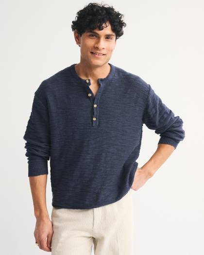 100% Cotton Knit Henley