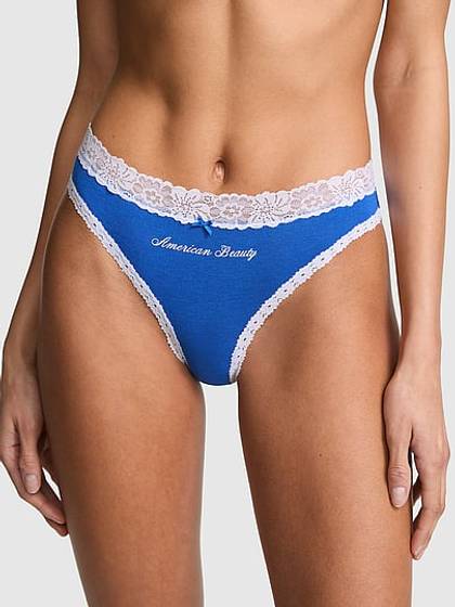 Cotton Lace-Trim Cheeky Panty