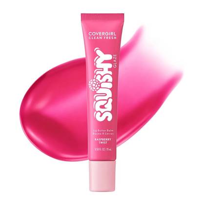 COVERGIRL Clean Fresh Squishy Glaze Lip Butter Balm - Raspberry Twist - 0.5 fl oz: Tube for Moisturizing & Shine