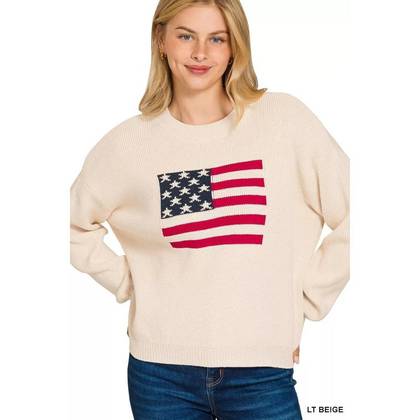 American Flag Crew Neck Sweater