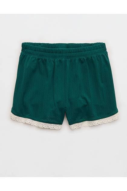 OFFLINE By Aerie Mesh Lace Short Jade