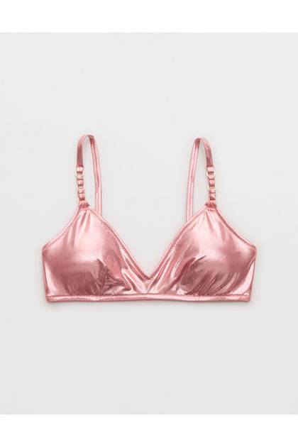 Aerie Skinny Strap Voop Bikini Top Wild Peach