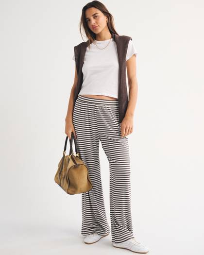 Lounge Ribbed Wide Leg Sweatpant