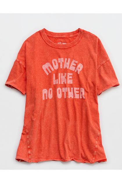 Aerie Oversized Crew Boyfriend T-Shirt Orange Flare