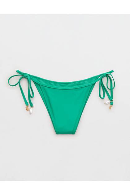 Aerie Cheekiest Side Tie Bikini Bottom Leaf Green