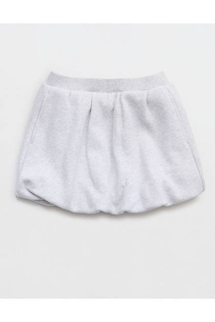 OFFLINE By Aerie Cloud Fleece Bubble Skort Light Heather Gray