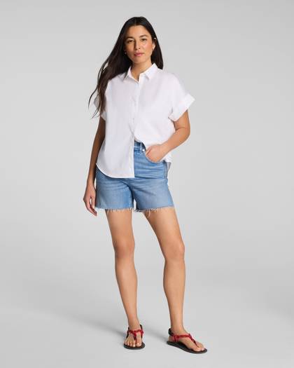 SPANXshape® Authentic 360 Raw Hem Jean Short, 5" | Elysian - Elysian