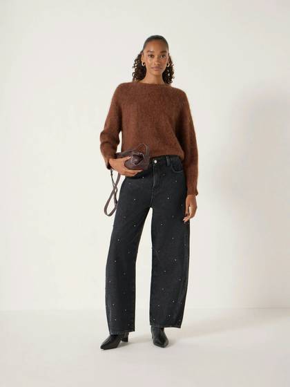 Embellished Bree Barrel Leg Jeans