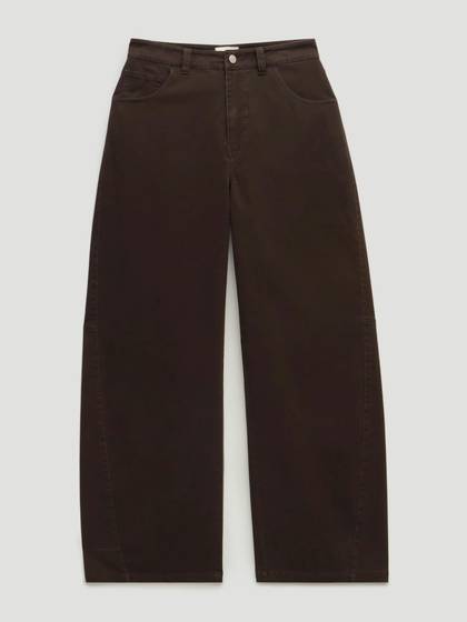Velvet Flocked Denim Bree Barrel Jeans