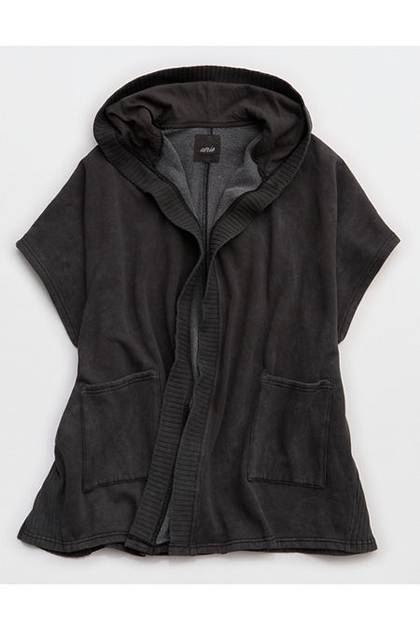 Aerie Hooded Fleece Cape Grey Shadow