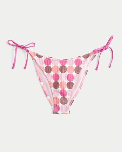 Rib Side Tie Cheeky Bikini Bottom