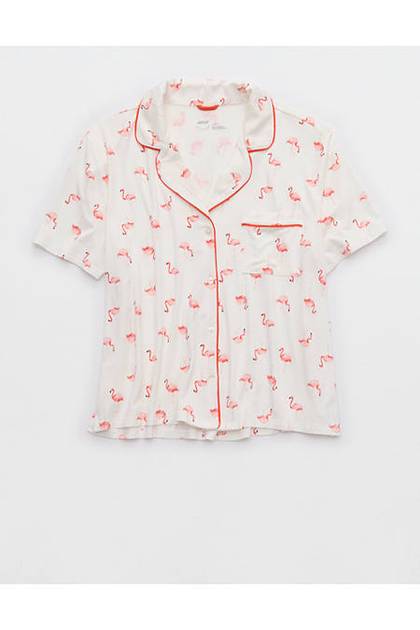 Aerie Real Soft® Short Sleeve Pajama Shirt Wild Peach