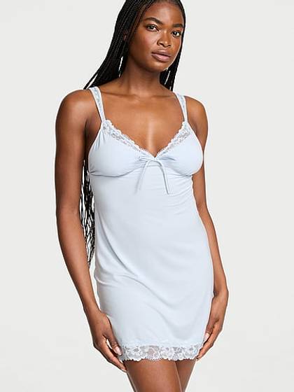 SoSoft™ Modal Lace-Trim Bridal Mini Slip