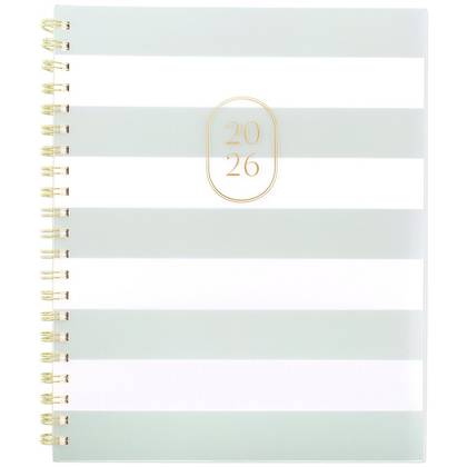 Sugar Paper Essentials 11"x9.5" 2026 Large Frosted Planner Green Stripe