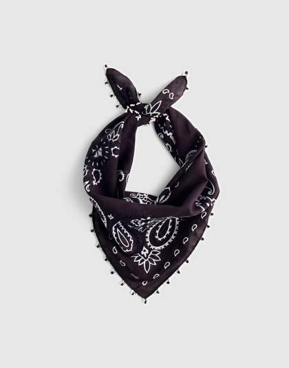 Beaded Bandana in Cotton Blend