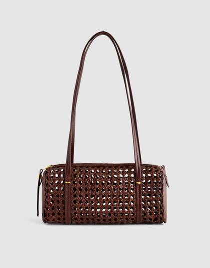 The Brioche Mini Shoulder Bag in Open Leather