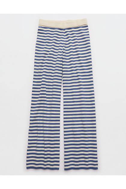 Aerie Sunday Soft Trouser Marbled Blue