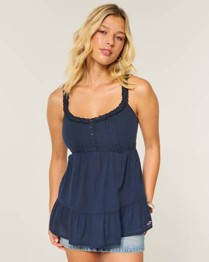 Curvy Ruffle Trim Tunic Top
