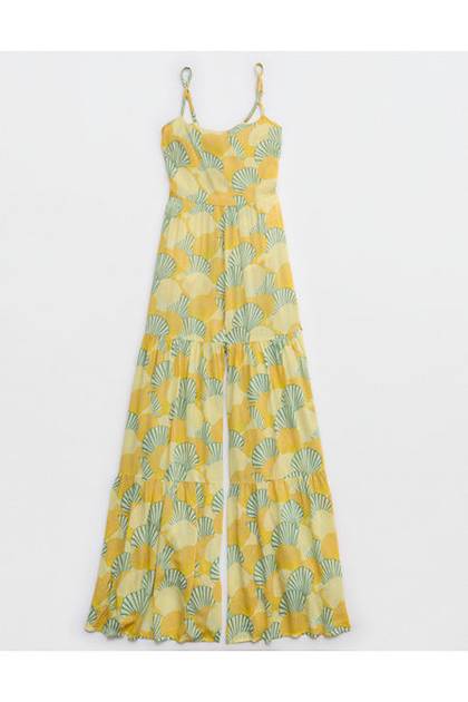 Aerie Party Jumpsuit Citron