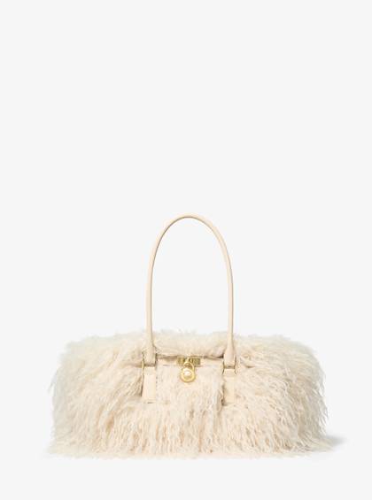Hamilton Moderne Small Faux Shearling Satchel