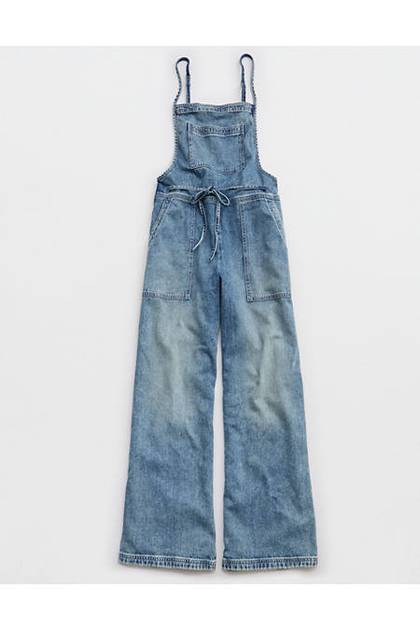 Aerie Lace Through Overall Blue