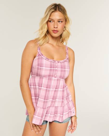 Curvy Ruffle Trim Tunic Top