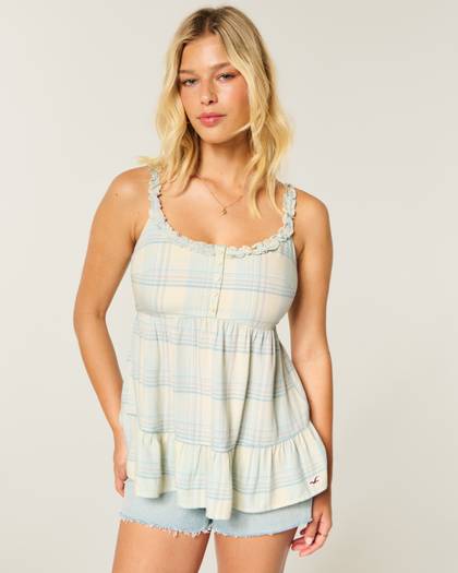 Curvy Ruffle Trim Tunic Top