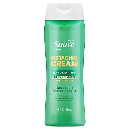 Suave Exfoliating Sulfate-Free Hydrating Body Wash and Scrub - Pistachio Cream - 18 fl oz