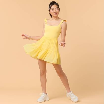 Blogilates Women's Mommy & Me Ballerina Ruffle Dress - Yellow XS